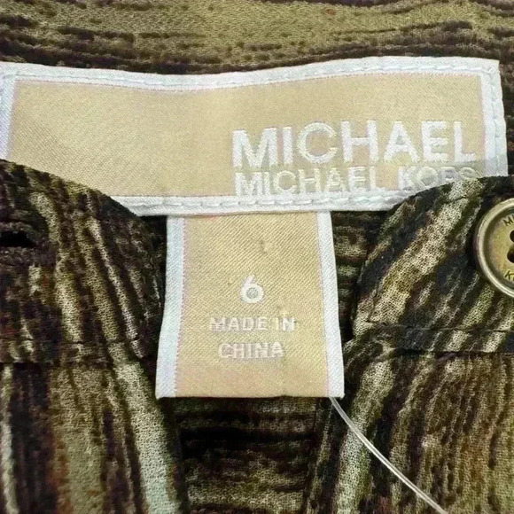 NWT Michael Kors Brown Sheer Top - Size 6 - Picture 3 of 5